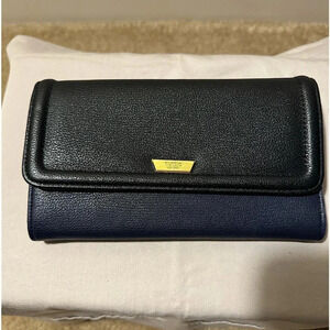 Tutilo three section clutch/wallet- two-toned - black and navy.